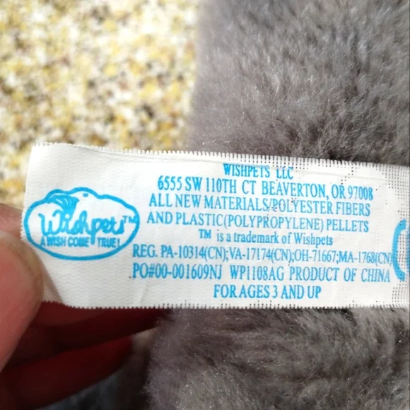 ✓Wishpets Droopy ray wide shimmery eye shimmery grey stingray plush - Picture 9 of 13